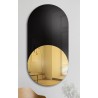 Miroir décoratif ovale exclusif avec laque noire - ONYX